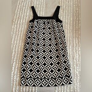 White House Black Market Black and White Geometric Shift Dress